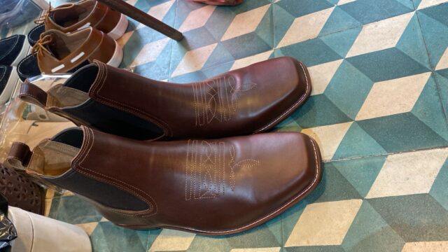 Blue Bubble Leather shoes shop