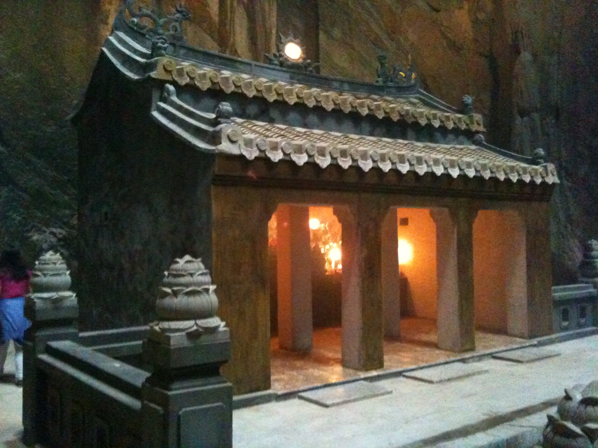 Stone Buddhist shrine inside Huyen Khong cave, Marble Mountains