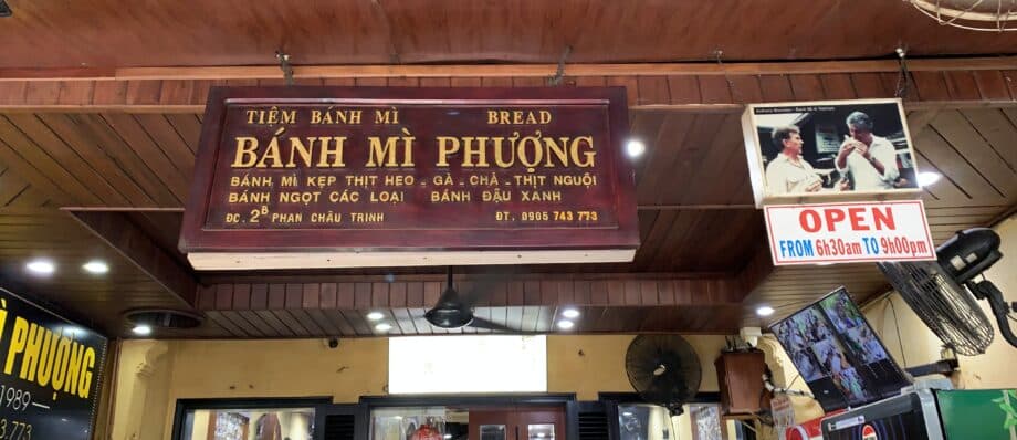 The Banh Mi Phuong shopfront in Hoi An