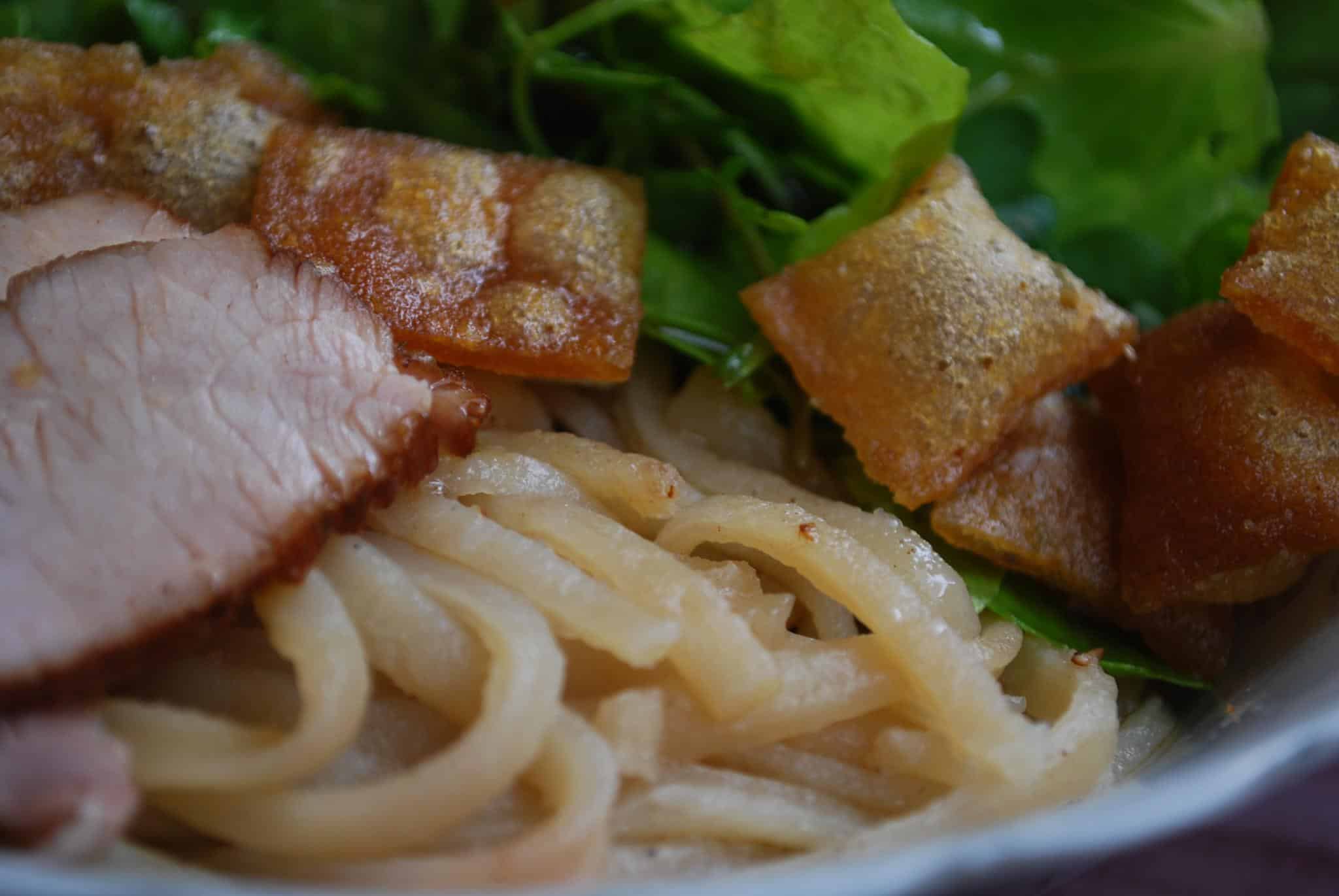 A bowl of cao lau noodles