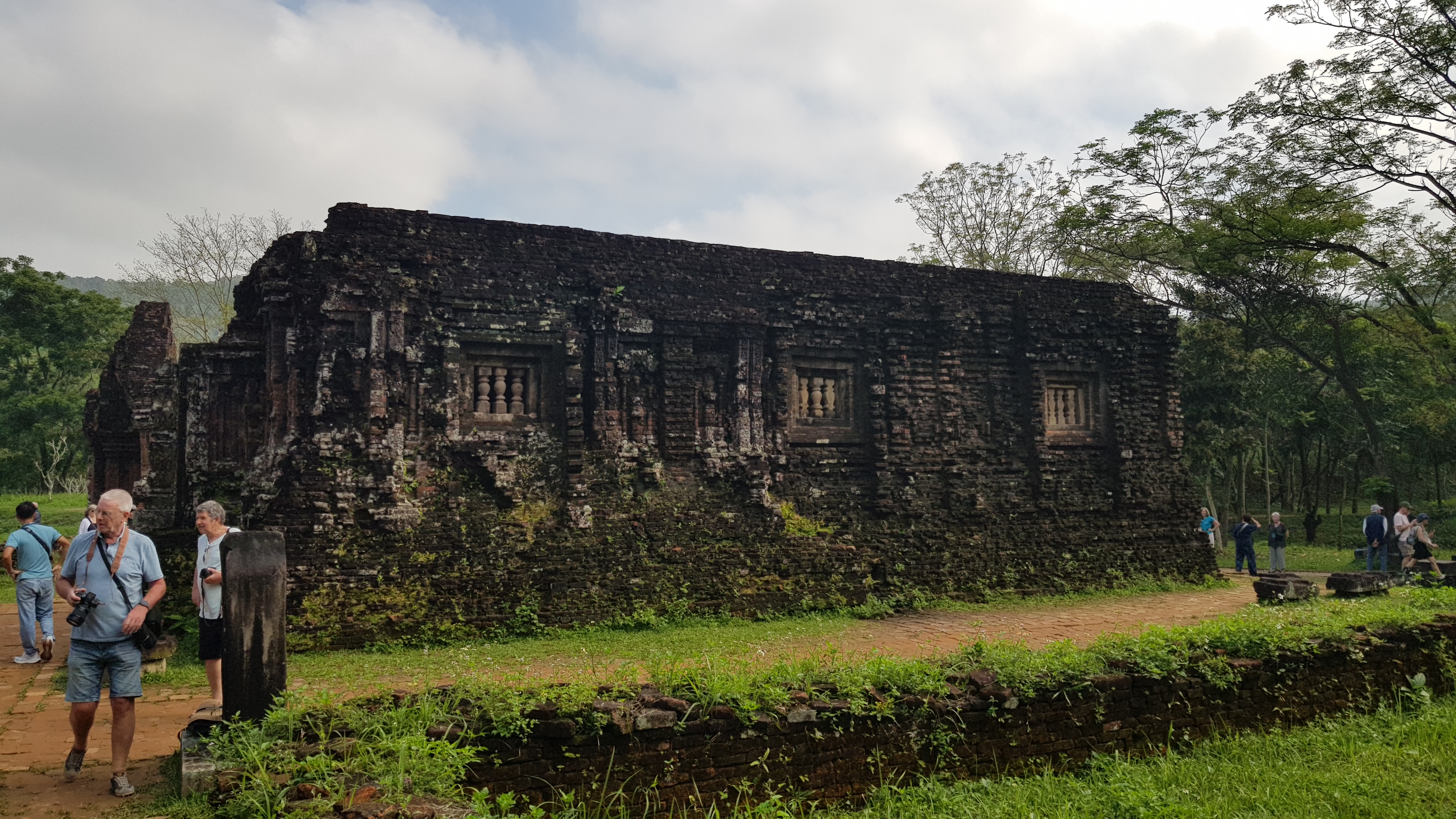Weathered Cham temple ruins at My Son