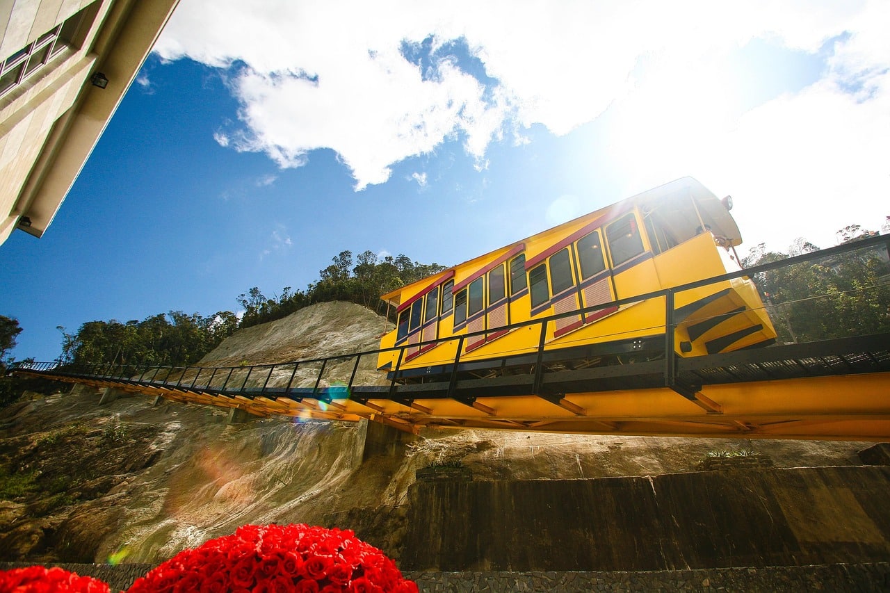 The funicular railway at Ba Na Hills