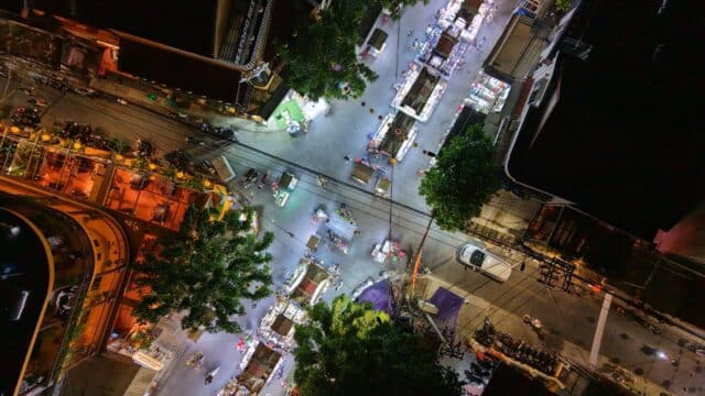 Hoi an Night market from above